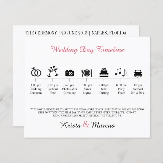 Icon Wedding Timeline Programm (Vorne/Hinten)