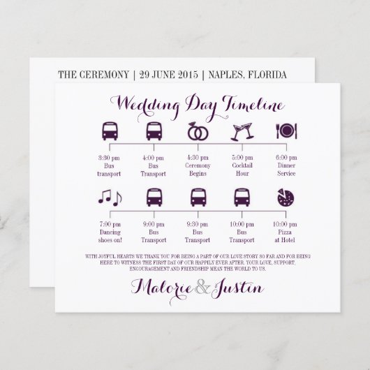 Icon Wedding Timeline Programm (Vorne/Hinten)