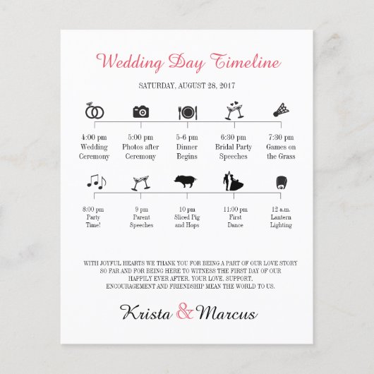 Icon Wedding Timeline Programm (Vorderseite)