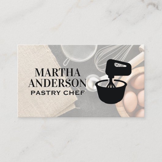 Icon zum Mischen | Backzutaten Visitenkarte (Vorderseite)