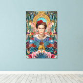 icone-mexicain-frida-kahlo leinwanddruck (Insitu (Holzboden))