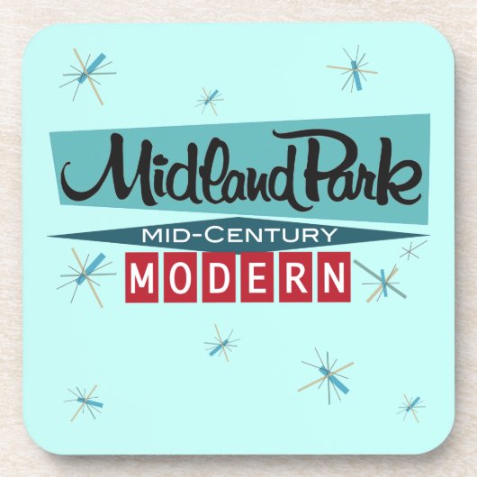 Iconic 60er Mitte Jahrhundert Moderner Untersetzer (Vorderseite)