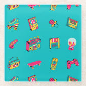 Iconic 90er Jahre - lustiges Retro-Party-Thema Glasuntersetzer (Vorderseite)