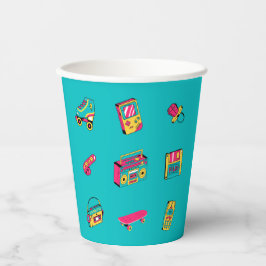 Iconic 90er Jahre - lustiges Retro-Party-Thema Pappbecher