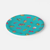 Iconic 90er Jahre - lustiges Retro-Party-Thema Pappteller (Schrägansicht)