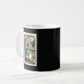 Iconic Alaska Highway Retro Briefmarke Kaffee Tass Kaffeetasse (Vorderseite Links)