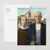 Iconic American Gothic von Grant Wood Postkarte (Vorne/Hinten)