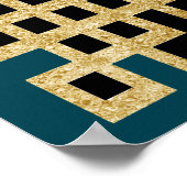 Iconic Art Deco - Aquamarin Schwarz und Gold Poster (Ecke)