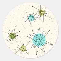 Iconic Atomic Sternexplosionen Round Stickers