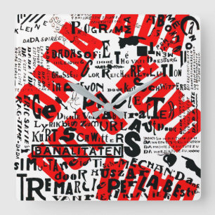 ICONIC AVANT GARDE DADA ART POSTER AUS DEN 1920er  Quadratische Wanduhr