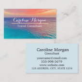 Iconic Beach Scene Travel Agent Consultant Visitenkarte (Vorne/Hinten)