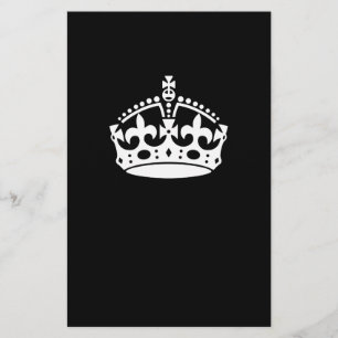 Iconic Behielt Calm Crown auf Black Briefpapier