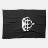 Iconic Behielt Calm Crown auf Black Geschirrtuch (Horizontal)