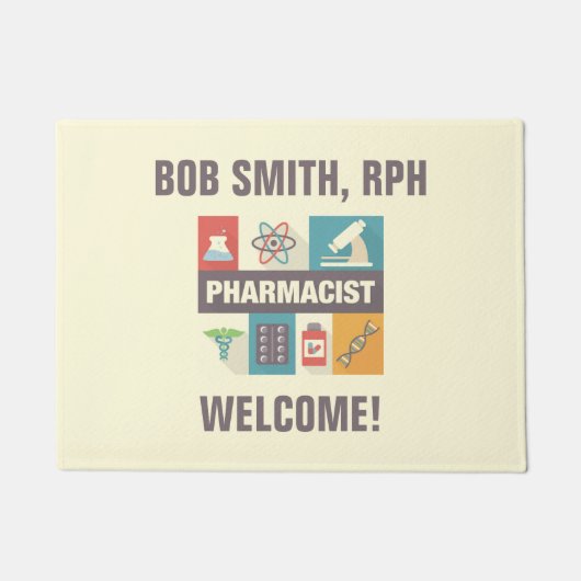 Iconic, beruflicher Apotheker Fußmatte (Vorderseite)