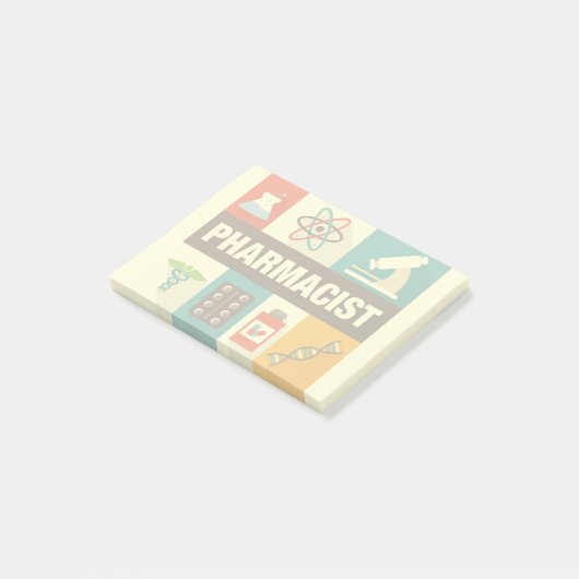 Iconic, beruflicher Apotheker Post-it Klebezettel (angewinkelt)