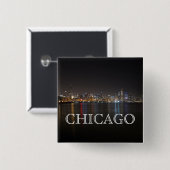 Iconic Chicago Skyline über Lake Michigan Button (Vorne & Hinten)