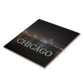 Iconic Chicago Skyline über Lake Michigan Fliese (Seite)