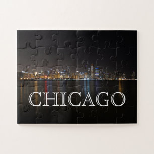 Iconic Chicago Skyline über Lake Michigan Puzzle