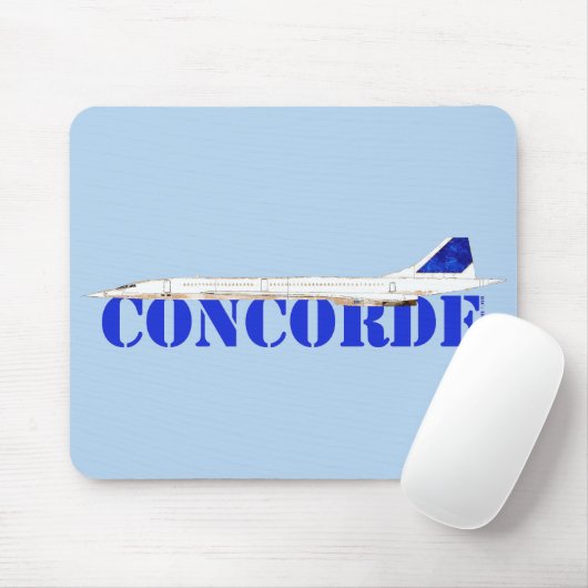 Iconic Concorde Jet mit fett blauer Typografie Mousepad (Mit Mouse)