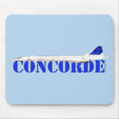 Iconic Concorde Jet mit fett blauer Typografie Mousepad (Vorne)