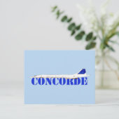 Iconic Concorde Jet mit fett blauer Typografie Postkarte (Stehend Vorderseite)