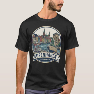 Iconic Copenhagen: Bicycle, Canal & Landmark T-Shirt