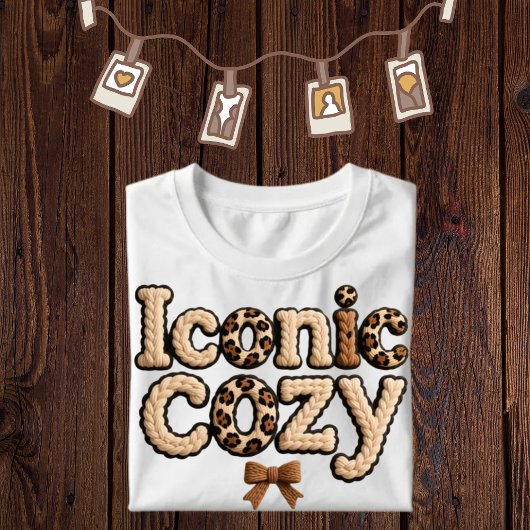 Iconic coz Faux Yarn printed T-shirt Cozy women 