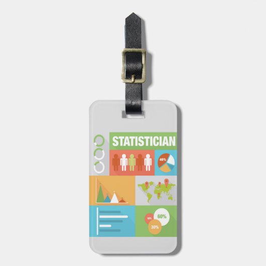 Iconic Design beruflicher Statistiker Gepäckanhänger (Vorderseite vertikal)