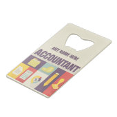 Iconic-Design des beruflichen Buchhalters Geldbeutel Flaschenöffner (Vorderseite Schrägansicht)