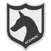 Iconic Dobermans Logo-Aufkleber Aufkleber (Vorderseite)