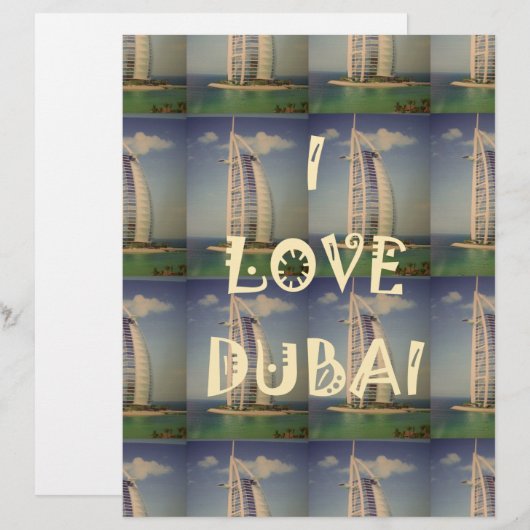 Iconic Dubai: "I Liebe Dubai" Vector Graphic Desig Briefbogen (Vorne/Hinten)