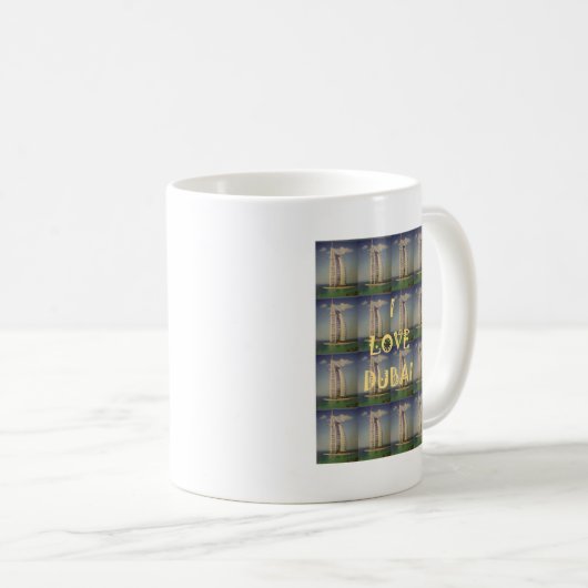 Iconic Dubai: "I Liebe Dubai" Vector Graphic Desig Kaffeetasse (VorderseiteRechts)