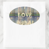 Iconic Dubai: "I Liebe Dubai" Vector Graphic Desig Ovaler Aufkleber (Tasche)