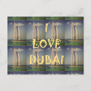 Iconic Dubai: "I Liebe Dubai" Vector Graphic Desig Postkarte