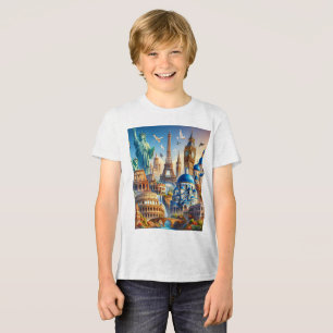 Iconic European Sehenswürdigkeiten Collage - Ein V Tri-Blend Shirt