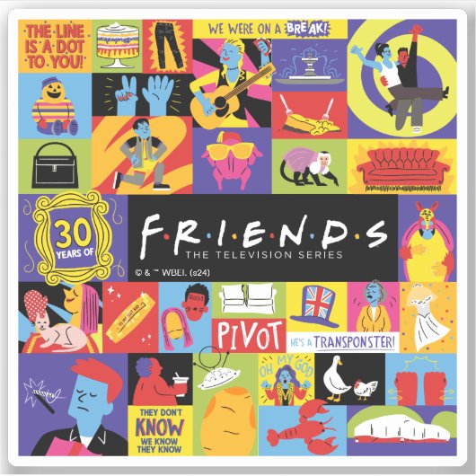 Iconic FRIENDS™-Muster Aufkleber (Vorderseite)