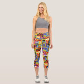 Iconic FRIENDS™-Muster Capri Leggings (Vorderseite)