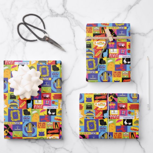 Iconic FRIENDS™-Muster Geschenkpapier Set (Vorderseite)