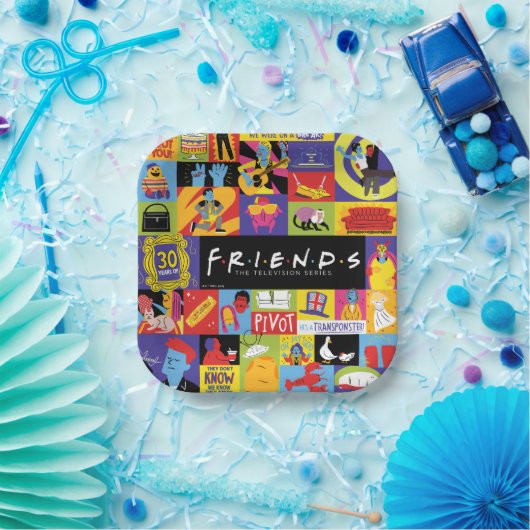 Iconic FRIENDS™-Muster Pappteller (Party)