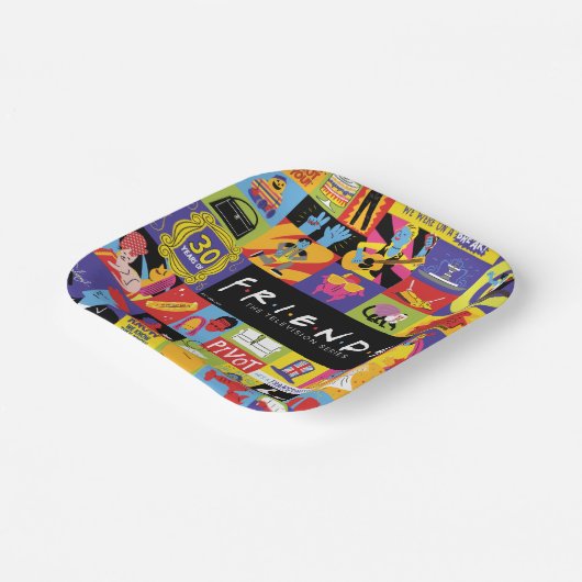 Iconic FRIENDS™-Muster Pappteller (Gewinkelt)