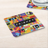 Iconic FRIENDS™-Muster Rechteckiger Pappuntersetzer (angewinkelt)