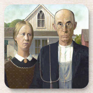 Iconic Grant Wood American Gothic Getränkeuntersetzer