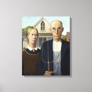Iconic Grant Wood American Gothic Leinwanddruck