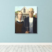 Iconic Grant Wood American Gothic Leinwanddruck (Insitu (Holzboden))