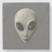 Iconic Gray Alien Face | Sci-Fi UFO Extraterrestri Steinuntersetzer (Vorderseite)
