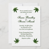 Iconic Green Leaf on White Wedding Einladung (Vorderseite)