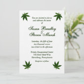 Iconic Green Leaf on White Wedding Einladung (Stehend Vorderseite)