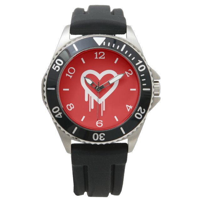 Iconic Heartbleed Bug Logo Heart for Liebe Dial Armbanduhr (Vorderseite)