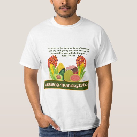 Iconic Homowo Erntedank Symbol Weißer T - Shirt (Vorderseite)