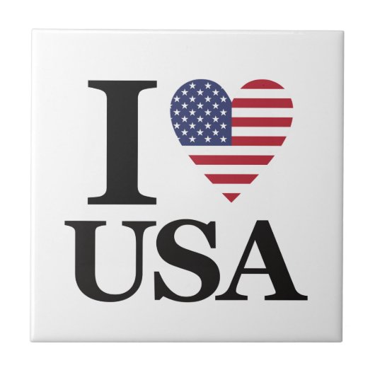 Iconic "I ❤️ USA" Keramik Accent Tile Fliese (Vorderseite)